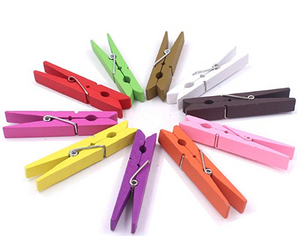 Colorful Wooden Clothespins